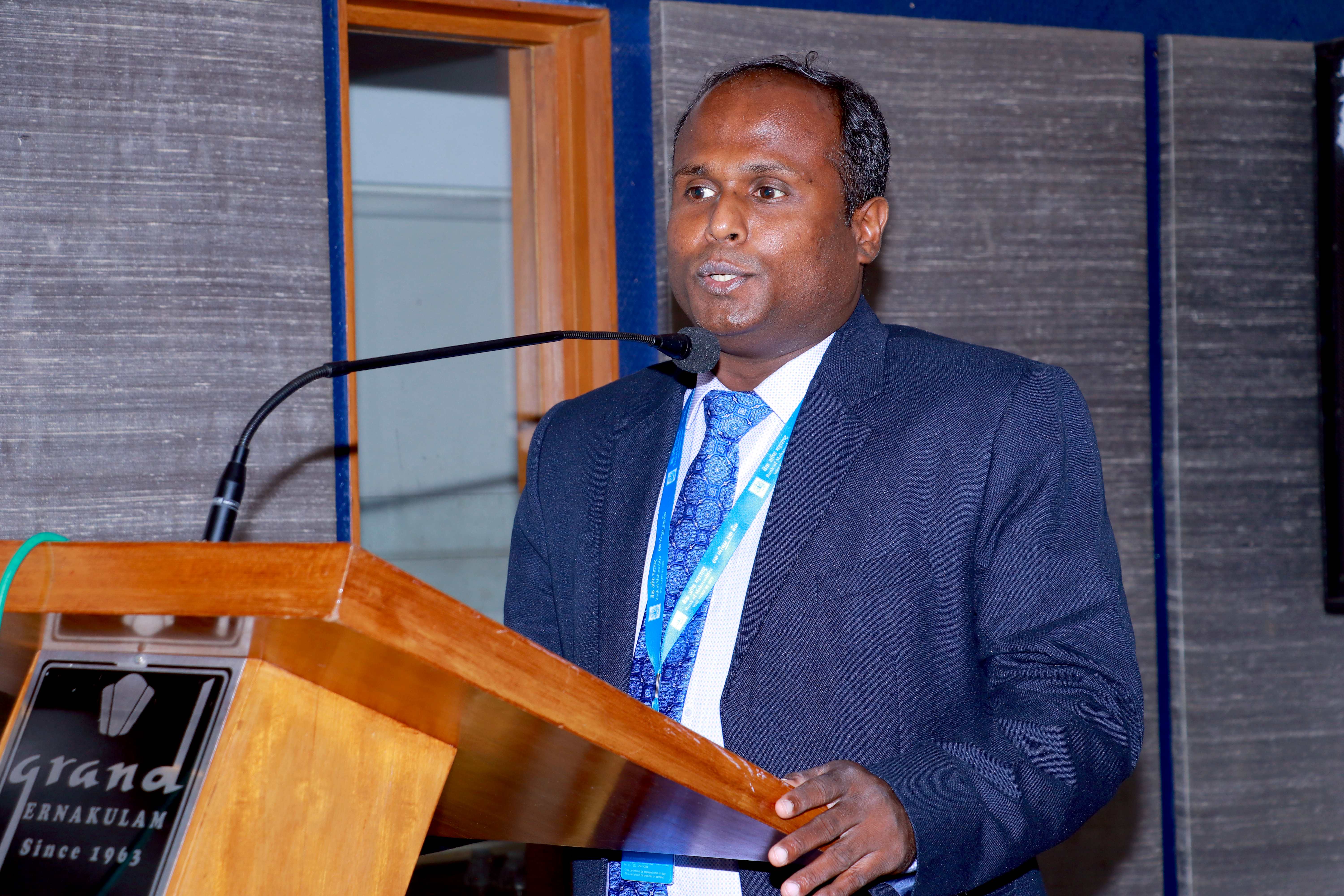 Felicitation address by Guest of Honour Shri. ARUN VIJAYAN (Zonal Manager, Bank of Maharashtra, Ernakulam).